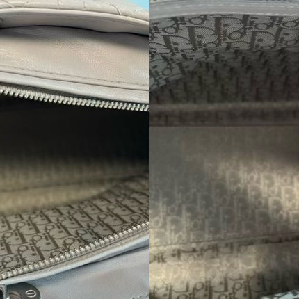 Sold Lady Dior Large Grey Leather handbag with strap