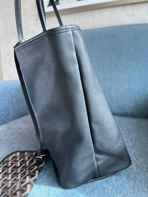 Sold Goyard Anjou Tote GM black leather reversible