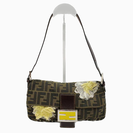 Sold FENDI Baguette Zucca Print with Flower Embroidery-Luxbags