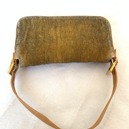 Fendi Baguette in Dark Gold Glitter beads and leather back