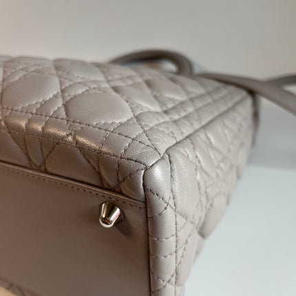 Sold Lady Dior Large Grey Leather handbag with strap