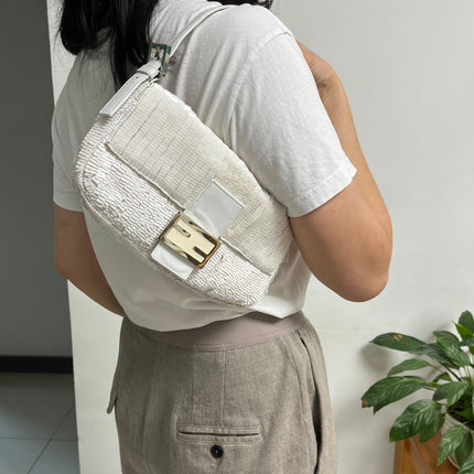 Sold FENDI Baguette Snow White sequins excellent condition