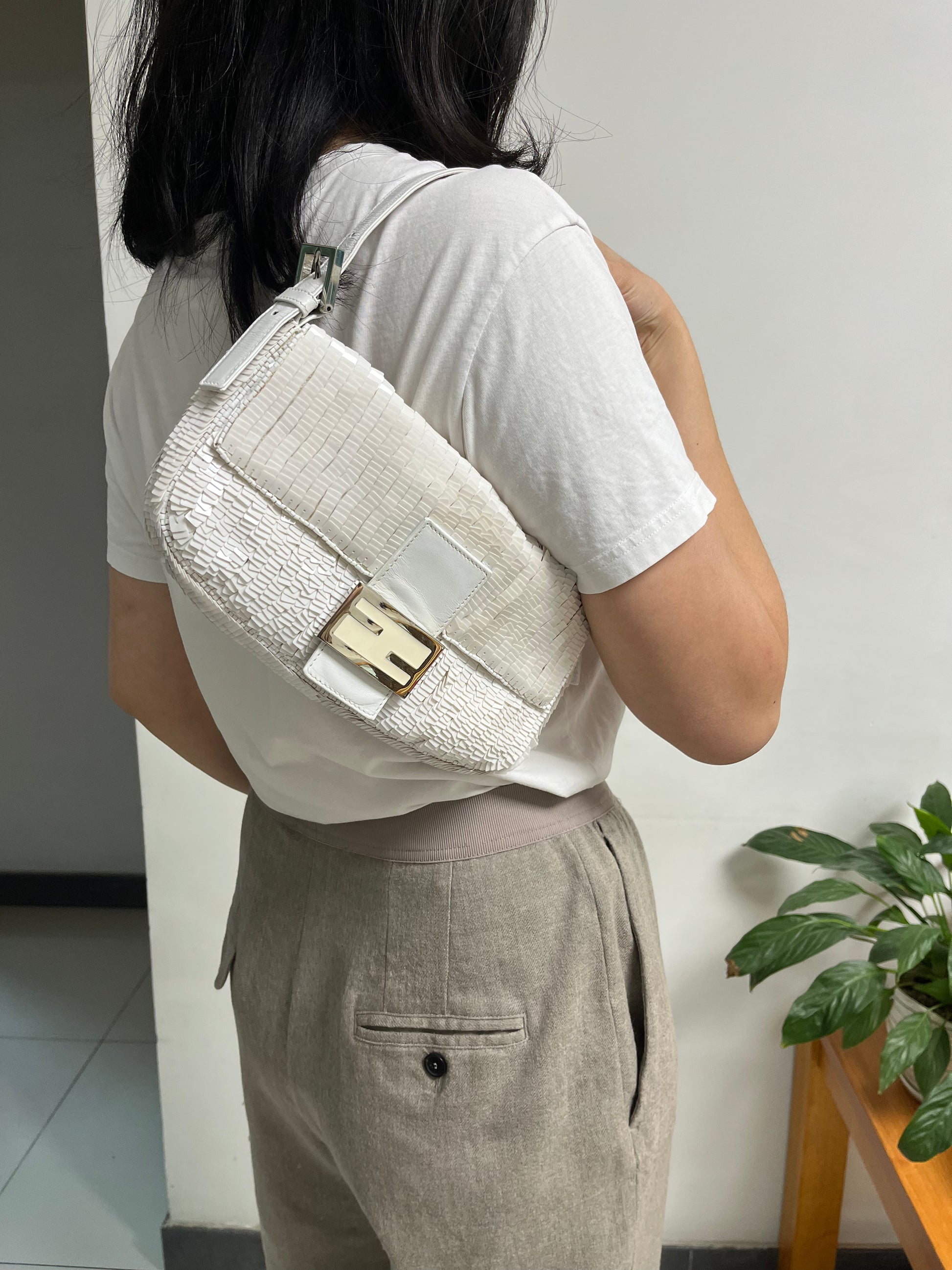 Fendi fanny pack white sales