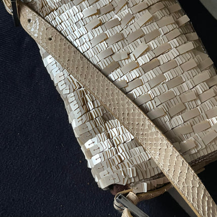 Sold Fendi Baguette in Gold sequins and python leather