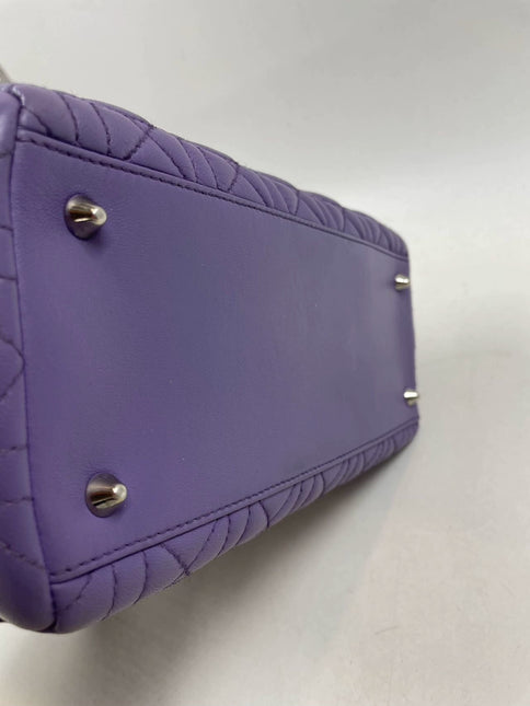 Sold  Lady Dior Medium Cannage lambskin leather pastel purple/lilac/lavender handbag with shoulder strap