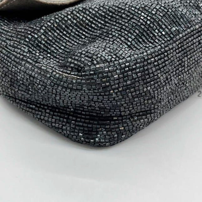 Sold Fendi Baguette Glitter Gunmetal black glitter