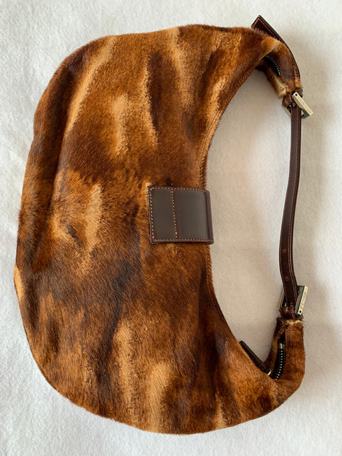Sold Fendi Croissant Shoulderbag Medium Size Ponyhair calfskin Brown