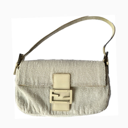 Sold FENDI Baguette White beads-Luxbags