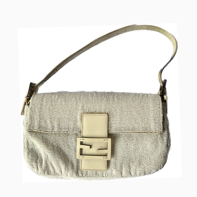 Sold FENDI Baguette White beads-Luxbags