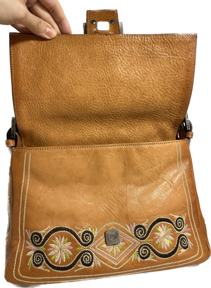Sold  Fendi Mamma Baguette Brown leather with embroidery