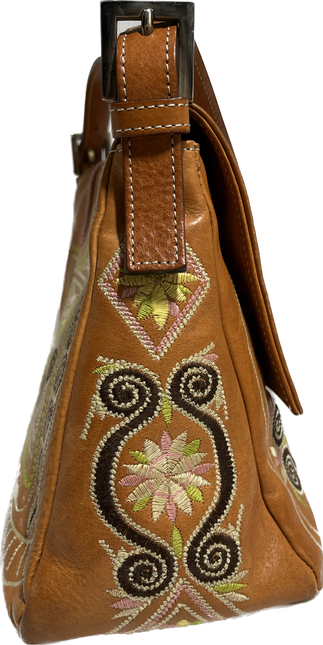 Sold  Fendi Mamma Baguette Brown leather with embroidery