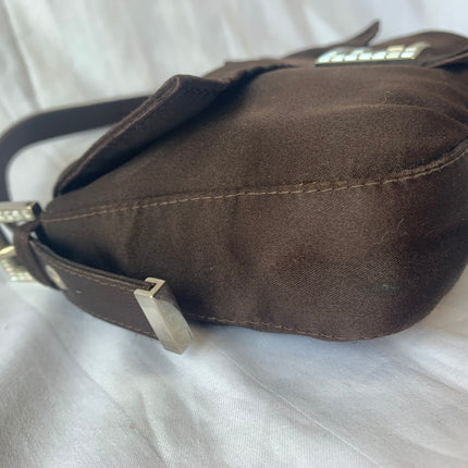 Sold FENDI Baguette Black Silk with Crystal Buckle