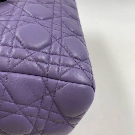 Sold  Lady Dior Medium Cannage lambskin leather pastel purple/lilac/lavender handbag with shoulder strap
