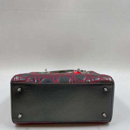 Sold Lady Dior Medium Gunmetal Grey Cannage Lambskin 2011 Limited Edition Handbag