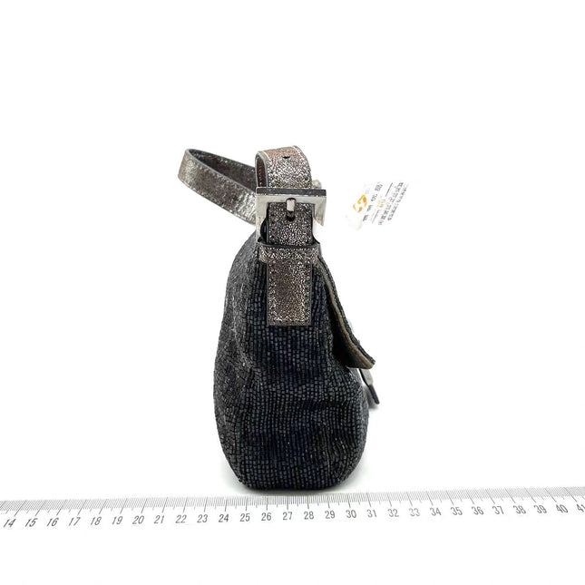 Sold Fendi Baguette Glitter Gunmetal black glitter