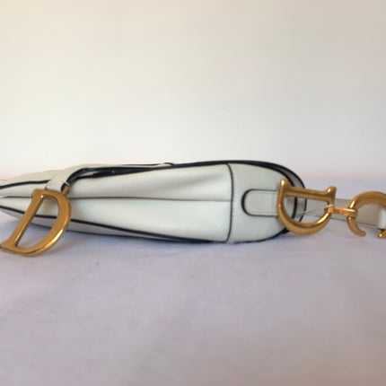 Sold Dior Saddle White Medium Leather Handbag like new
