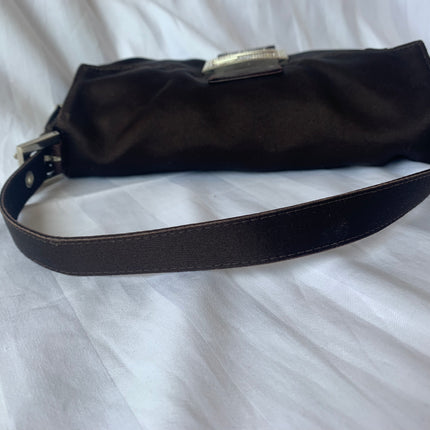 Sold FENDI Baguette Black Silk with Crystal Buckle