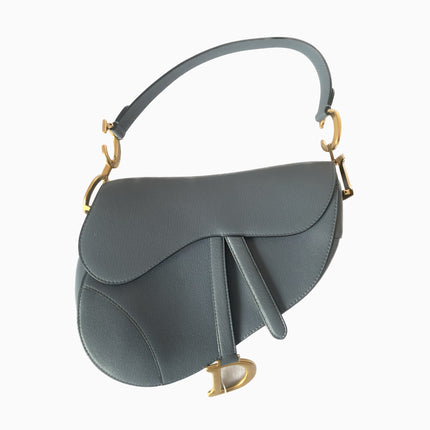 Sold Dior Saddle Medium leather greyish blue