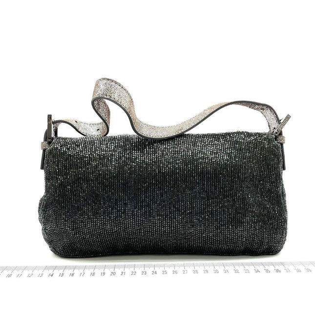 Sold Fendi Baguette Glitter Gunmetal black glitter