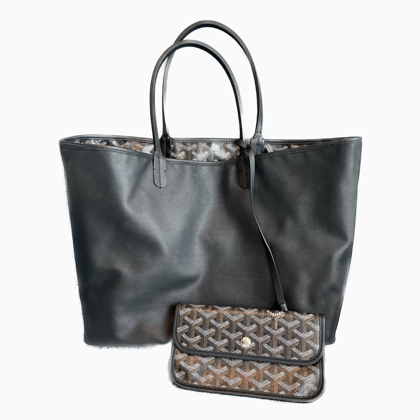 Sold Goyard Anjou Tote GM black leather reversible-Luxbags