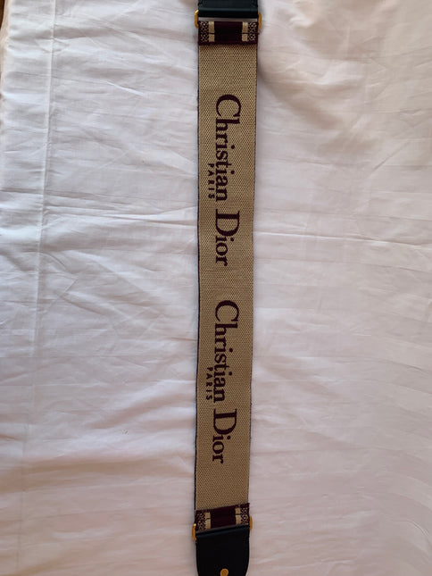 Sold Dior Strap red and beige canvas with Dior Logo Embroidery
