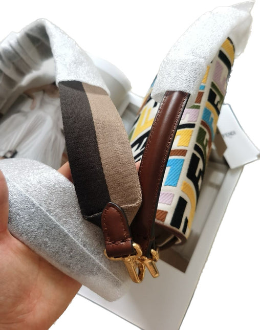 Sold Fendi baguette multicolor psychedelic FF vertigo canvas crossbody bag