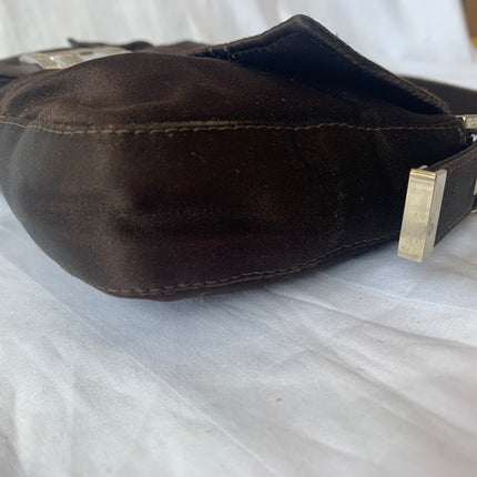 Sold FENDI Baguette Black Silk with Crystal Buckle