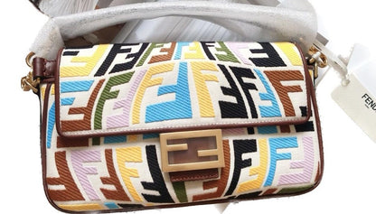 Sold Fendi baguette multicolor psychedelic FF vertigo canvas crossbody bag