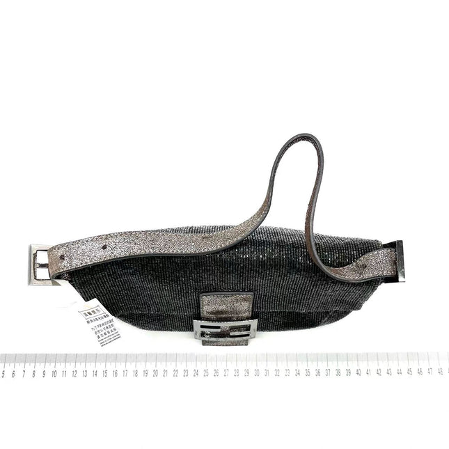 Sold Fendi Baguette Glitter Gunmetal black glitter