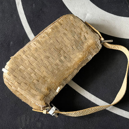 Sold Fendi Baguette in Gold sequins and python leather