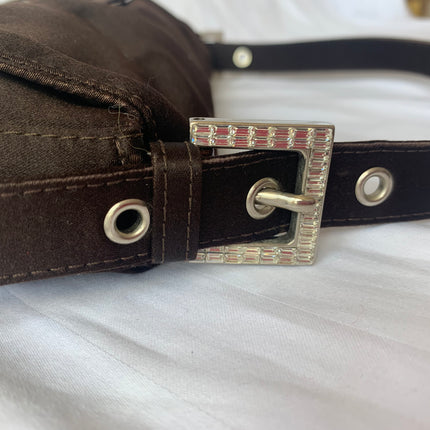 Sold FENDI Baguette Black Silk with Crystal Buckle