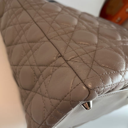 Sold Lady Dior Large Grey Leather handbag with strap