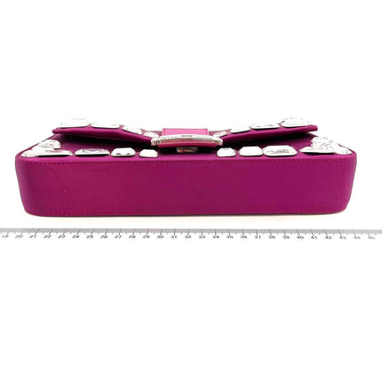 Sold FENDI Baguette Pink Silk with Large Crystals