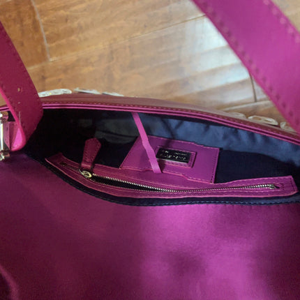 Sold FENDI Baguette Pink Silk with Large Crystals
