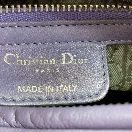 Sold  Lady Dior Medium Cannage lambskin leather pastel purple/lilac/lavender handbag with shoulder strap