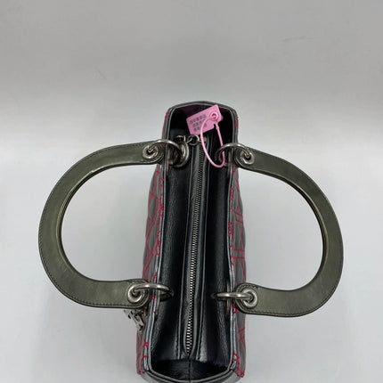 Sold Lady Dior Medium Gunmetal Grey Cannage Lambskin 2011 Limited Edition Handbag