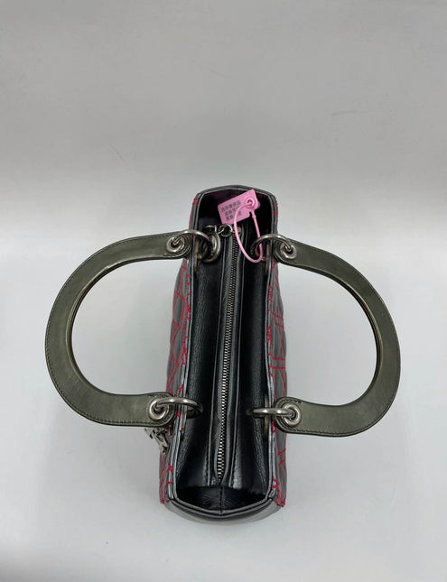 Sold Lady Dior Medium Gunmetal Grey Cannage Lambskin 2011 Limited Edition Handbag