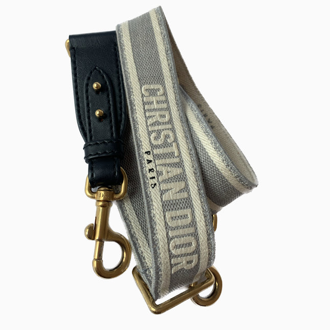 Sold Dior Strap Grey canvas with Dior Logo Embroidery-Luxbags
