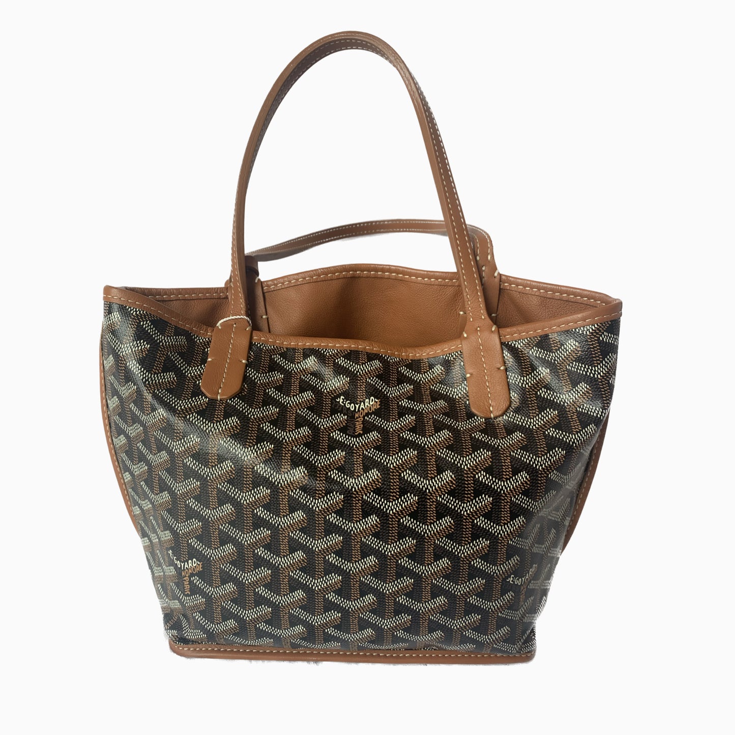 Sold Goyard Anjou Mini Tote Brown leather-Luxbags