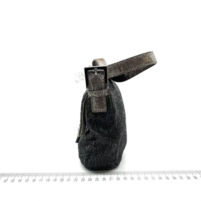 Sold Fendi Baguette Glitter Gunmetal black glitter
