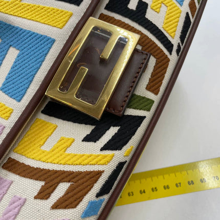 Sold Fendi baguette multicolor psychedelic FF vertigo canvas crossbody bag