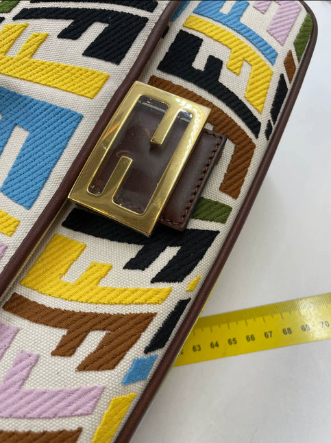 Sold Fendi baguette multicolor psychedelic FF vertigo canvas crossbody bag