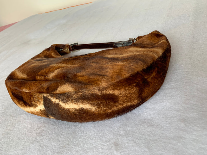 Sold Fendi Croissant Shoulderbag Medium Size Ponyhair calfskin Brown