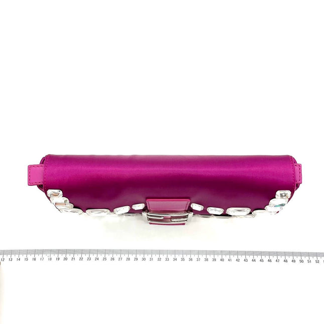 Sold FENDI Baguette Pink Silk with Large Crystals