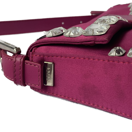 Sold FENDI Baguette Pink Silk with Large Crystals