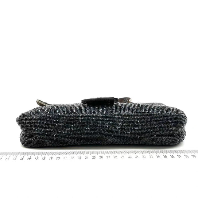 Sold Fendi Baguette Glitter Gunmetal black glitter