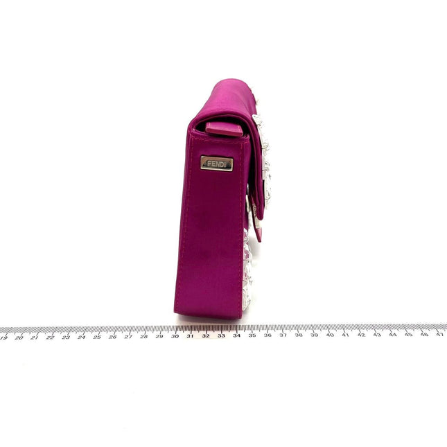 Sold FENDI Baguette Pink Silk with Large Crystals