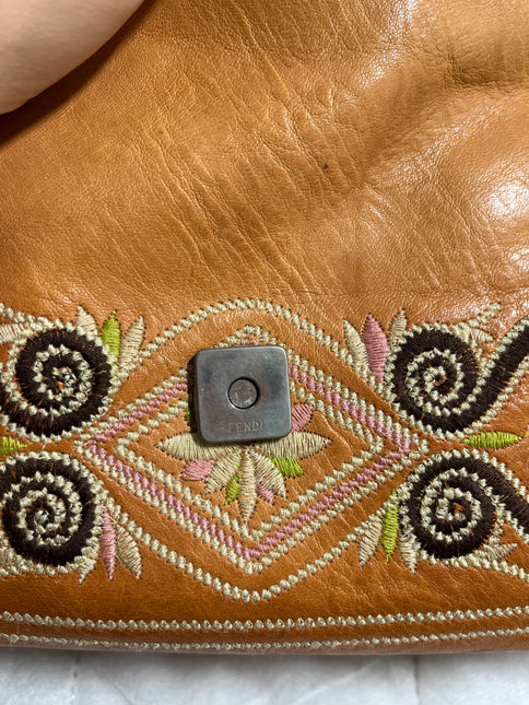 Sold  Fendi Mamma Baguette Brown leather with embroidery