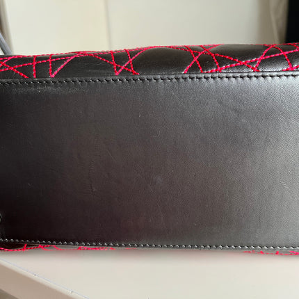Sold Lady Dior Medium Gunmetal Grey Cannage Lambskin 2011 Limited Edition Handbag