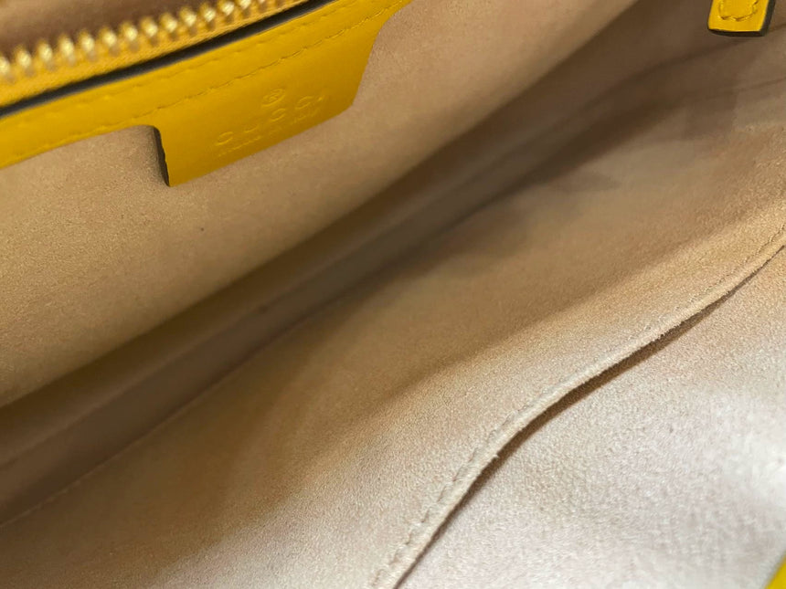 Gucci Jackie 1961 Yellow Small Leather bag interior
